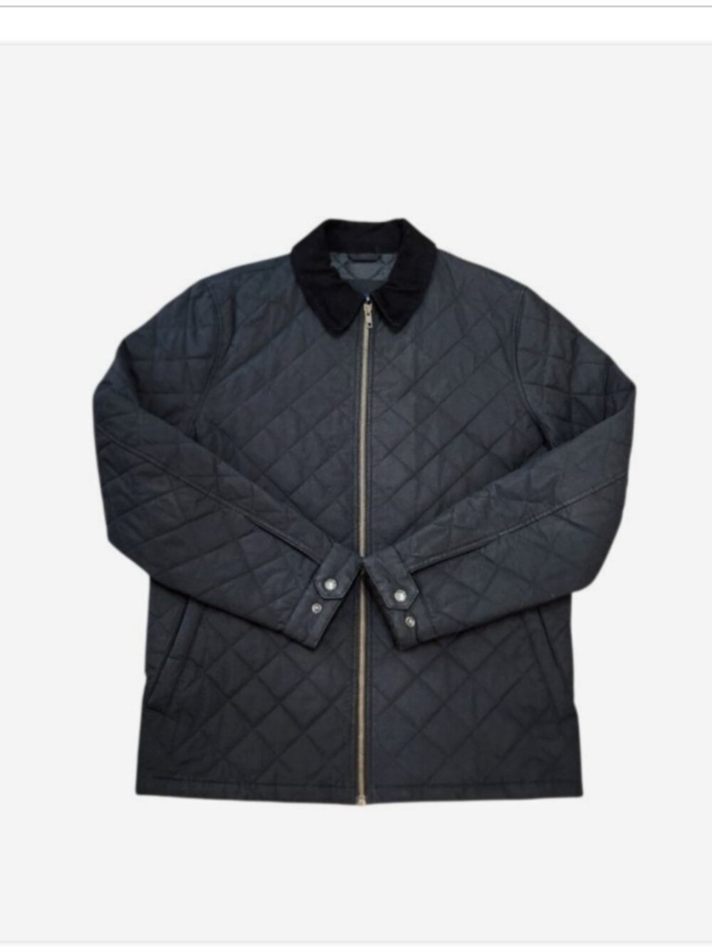 J. Crew Authentic Outerwear Quilted Jacket Corduroy Collar Full Zip Lined